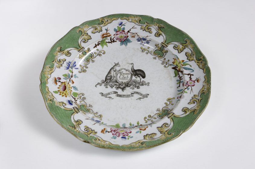‘Plate from the Union Club, Hobart service’ c. 1840 Ian Potter Museum